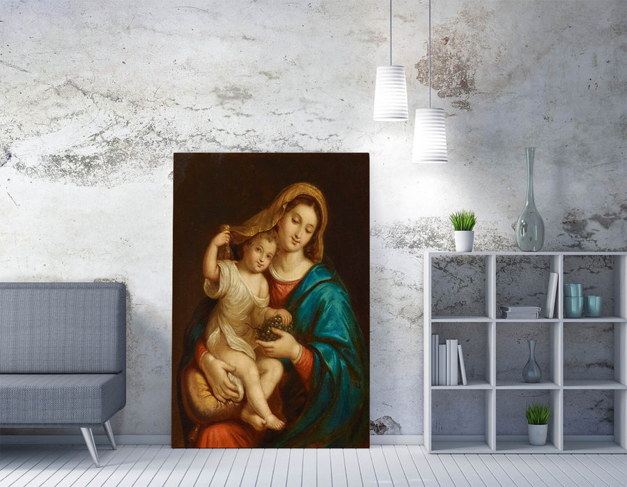 FRANCESCO ALBERI, MADONNA WITH CHILD -CANVAS WALL ARTWORK PICTURE PRINT