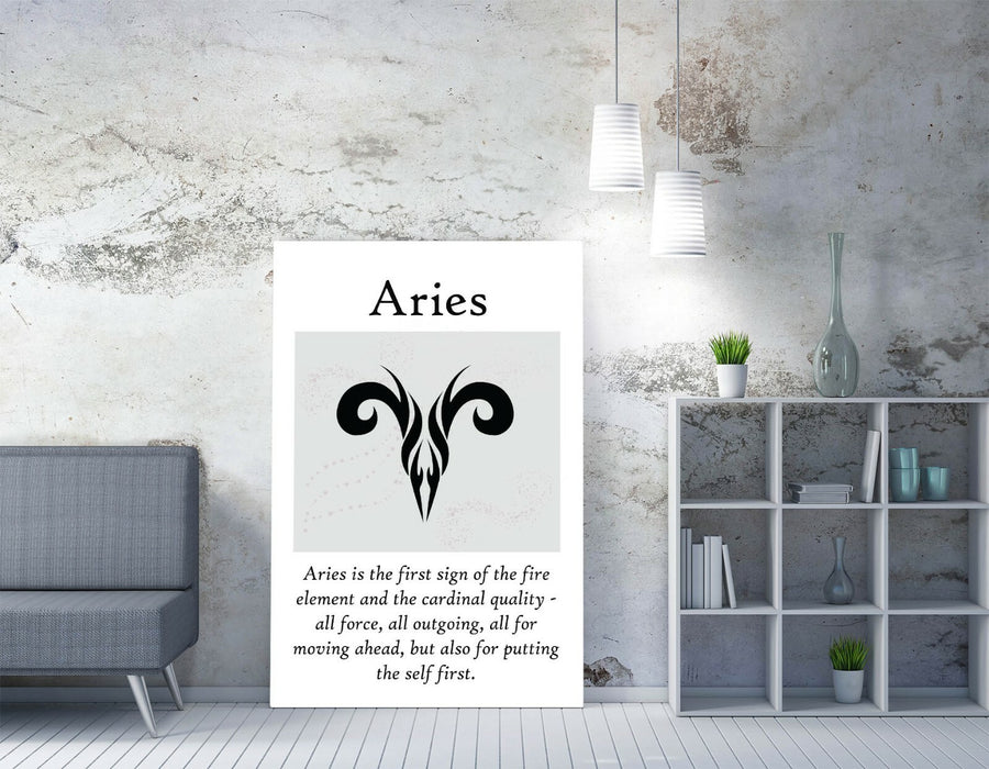 ARIES STAR SIGN ZODIAC ASTROLOGY QUOTE SLOGAN -CANVAS WALL ART PICTURE PRINT