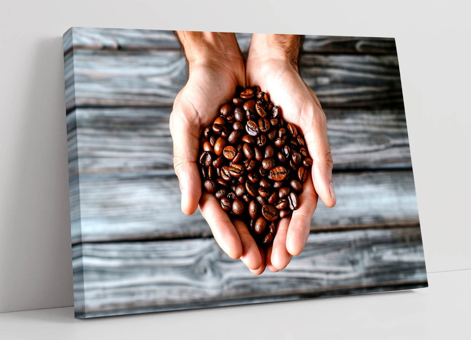 Coffee Canvas Wall Art - Handmade UK Canvas | Coffee Bean Print, Ready To Hang