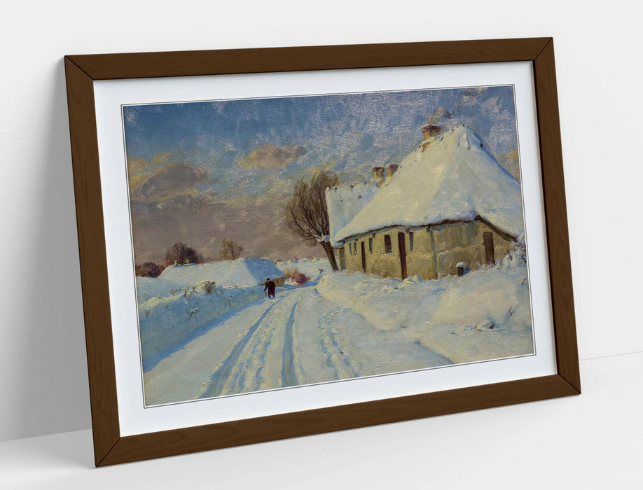 H.A BRENDEKILDE, SUNSHINE ON A WINTER DAY -FRAMED POSTER PICTURE PRINT ARTWORK