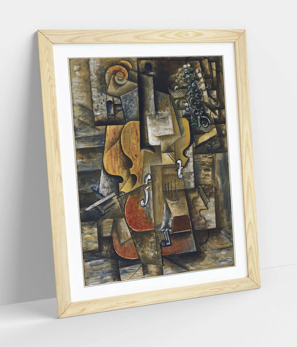 Picasso Framed Poster - Violin Artwork With Grape Art Print | Handmade UK Poster