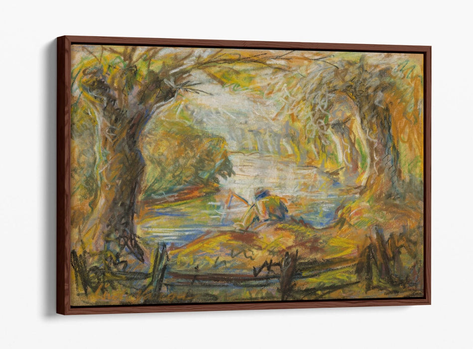 Canvas Wall Art - Ludovit Varga River Landscape Print With Float Effect Frame