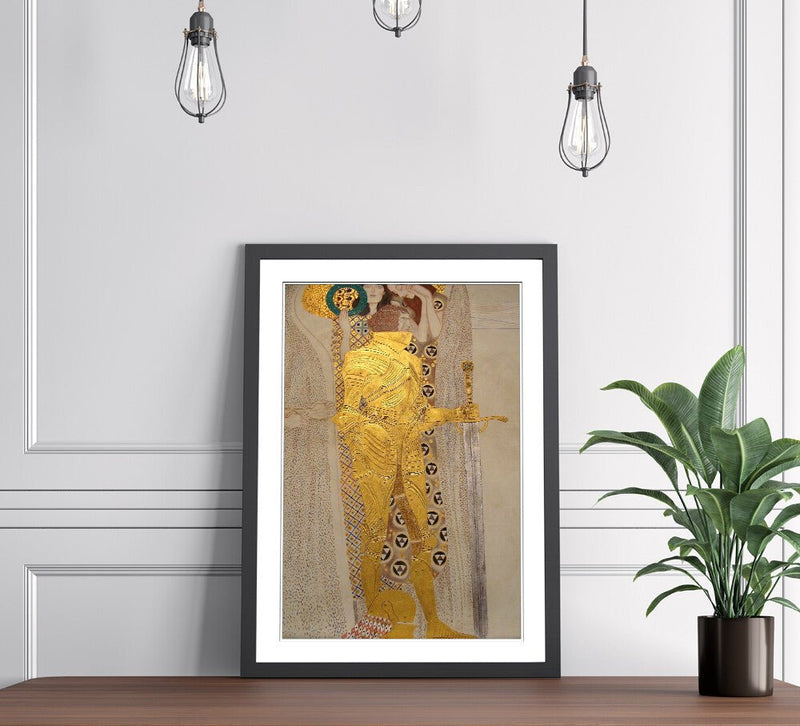 Canvas Wall Art - Framed Canvas Print of Gustav Klimt Beethoven Frieze | Premium Vibrant Color Prints