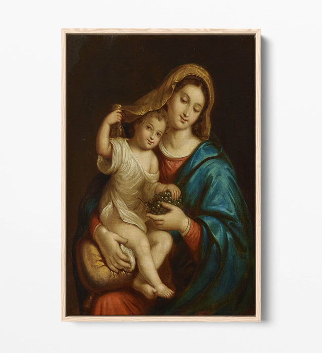 FRANCESCO ALBERI, MADONNA WITH CHILD -FLOAT EFFECT CANVAS WALL ART PRINT