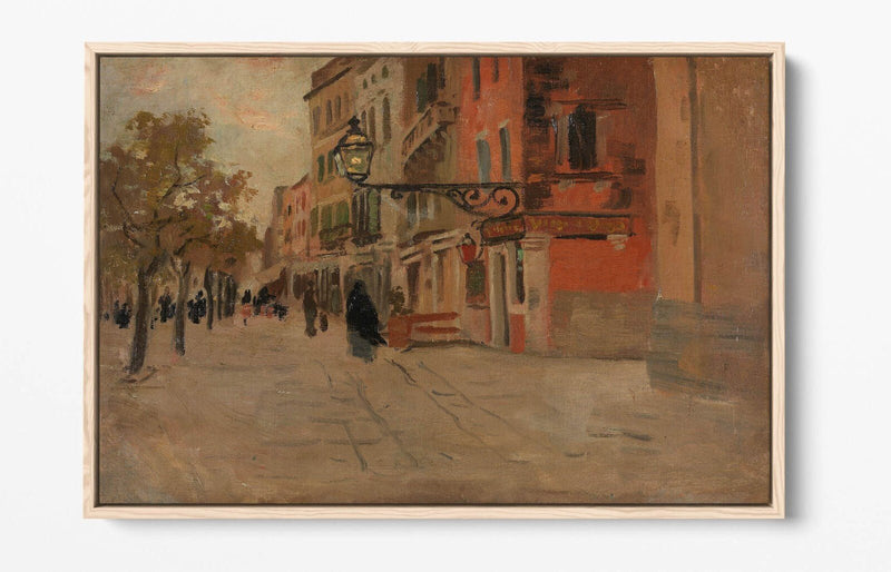 Canvas Wall Art – Frits Thaulow Venice Street Painting | Float Effect, Vibrant Wall Decor