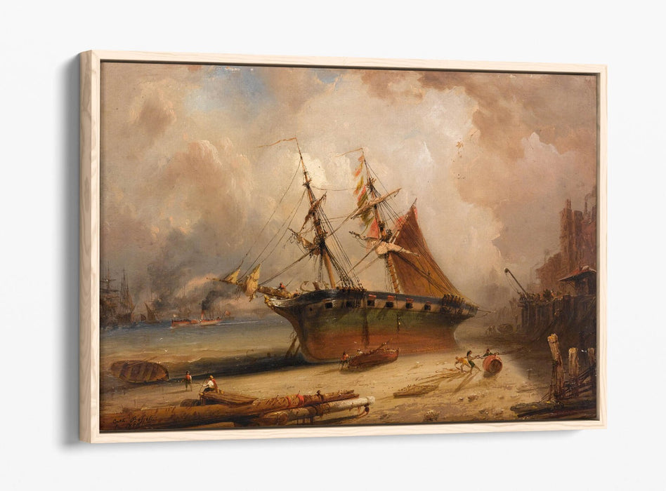 CARLO BOSSOLI, THE THAMES, LONDON -FLOAT EFFECT CANVAS WALL ART PRINT