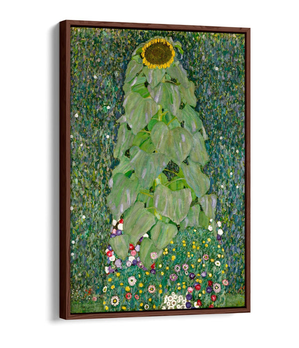 GUSTAV KLIMT THE SUNFLOWER -FLOAT EFFECT CANVAS WALL ART PIC PRINT- YELLOW
