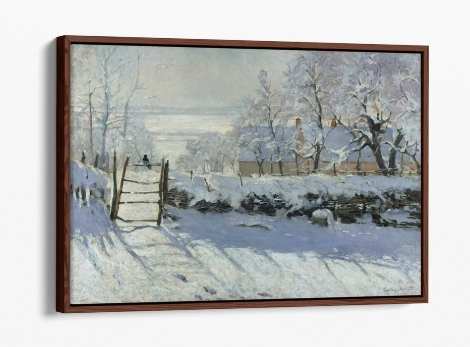 Float Effect Canvas Art – Claude Monet The Magpie Blue Grey Wall Decor