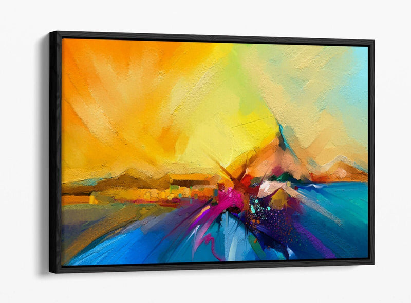 Canvas Wall Art - Abstract Colour Splash Print | Float Effect Canvas, Ready to Hang