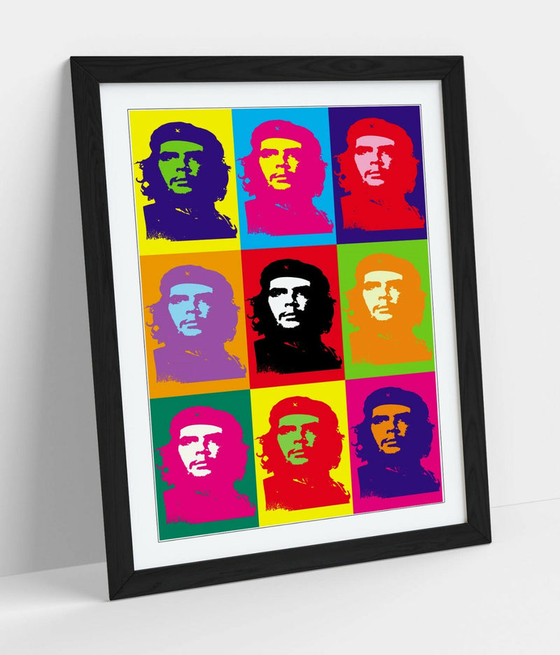 Framed Wall Art | Colourful Pop Art Print Featuring Che Guevara Poster - Handmade UK Frame