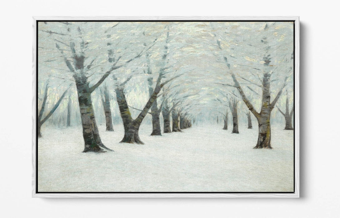 L. BIRGE HARRISON, TUNNEL OF TREES IN WINTER -FLOAT EFFECT CANVAS WALL ART PRINT