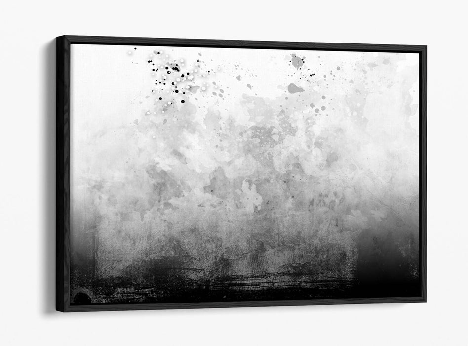 Canvas Wall Art - Abstract Black White Sketch Background with Float Effect Frame