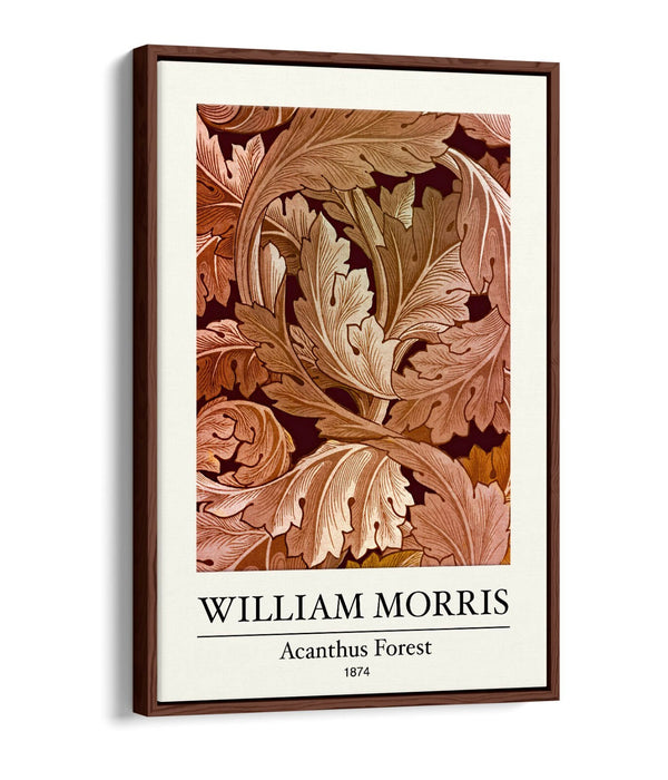 Canvas Art Print - William Morris Acanthus Forest Art | Float Effect Canvas Decor