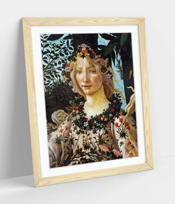 Framed Art Print - Sandro Botticelli Primavera Wall Art Picture With Woodgrain Frame