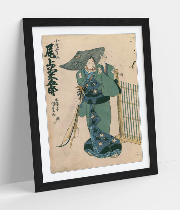 Framed Wall Art Featuring Utagawa Kunisada Traveller - Handmade Japanese Poster Print