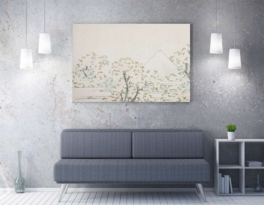 Mount Fuji Canvas Art – Handmade Cherry Blossom Print | Japanese Wall Decor