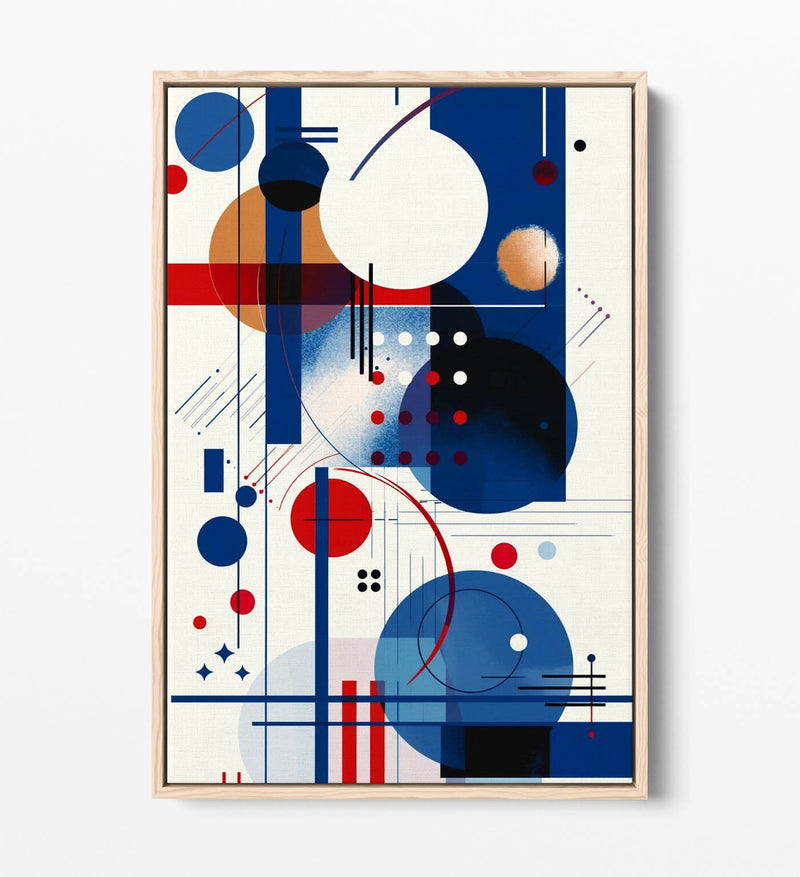 Canvas Art Print – Blue Red Abstract Wall Art With Float Effect Frame