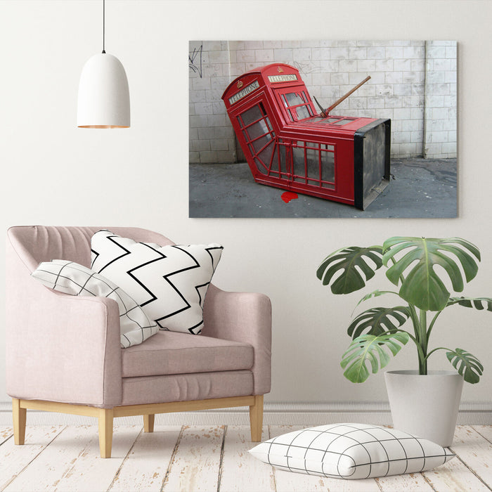 BANKSY CANVAS STREET WALL ART PRINT ARTWORK - DEATH OF A PHONE BOX