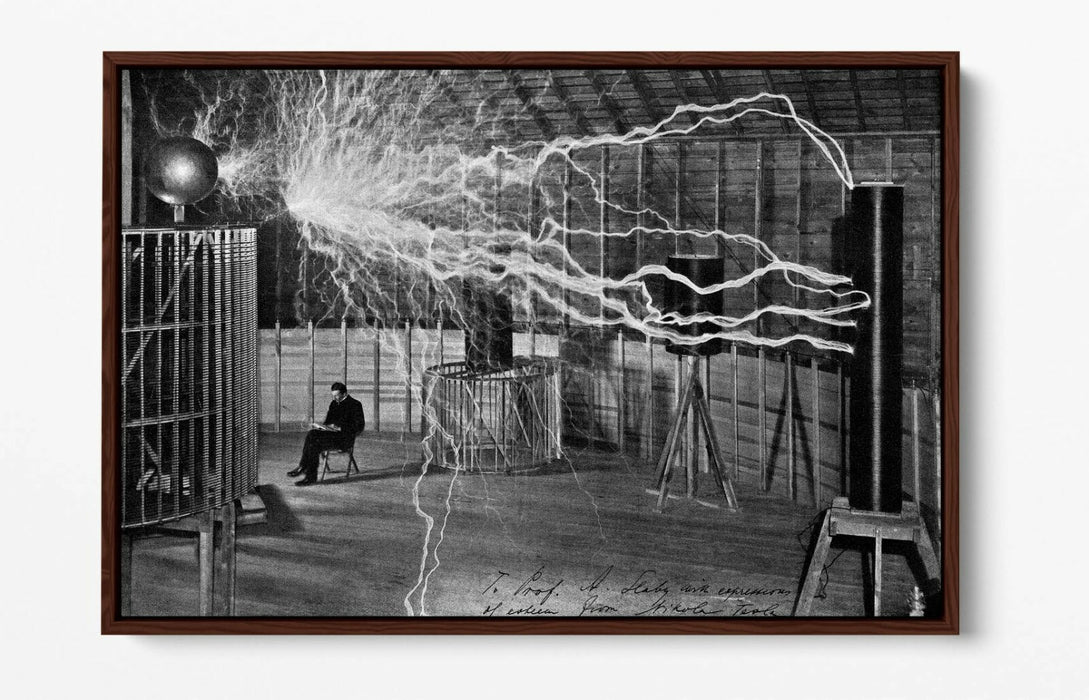 Canvas Wall Art - Nikola Tesla Faraday Cage Float Effect | Handmade Premium Print