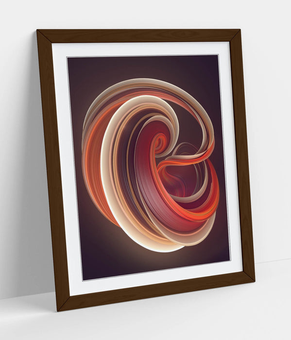 Framed Abstract Wall Art - Multi Colour Swirl Poster Print | Bedroom Decor