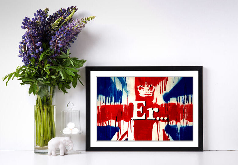 Banksy Framed Poster – Graffiti Wall Art with Woodgrain Frame Style, Ready to Hang