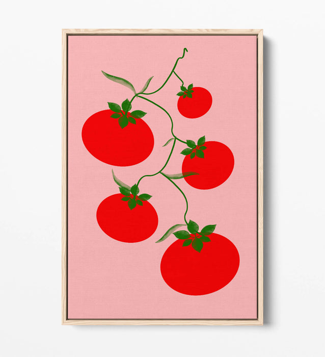 VINE TOMATOES TRENDY MINIMALIST KITCHEN  -FLOAT EFFECT CANVAS WALL ART PRINT