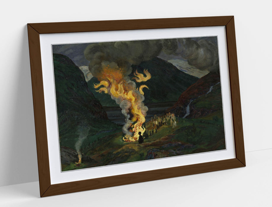 Framed Wall Art Poster - Nikolai Astrup Midsummer Night Painting | Handmade UK Art