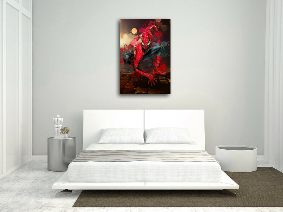 Spiderman Canvas Print – Marvel Wall Art With Custom MDF Frame For Kids Bedroom