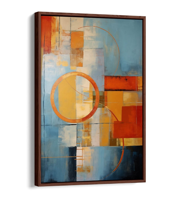 Float Effect Canvas Art – Blue Red Abstract Print | Premium MDF Frame, Ready To Hang