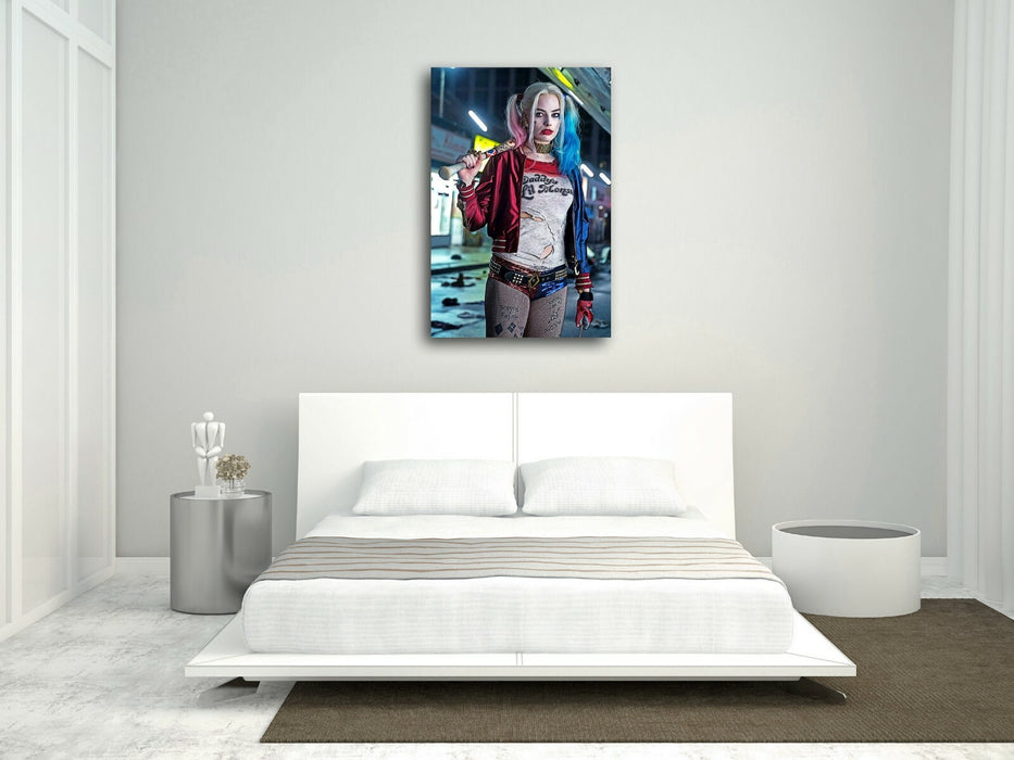 Harley Quinn Canvas Art – Suicide Squad Wall Print With Premium Varnish Finish