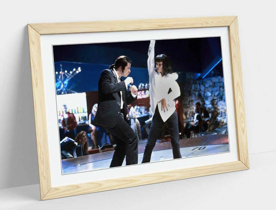 Framed Street Art Poster – Pulp Fiction Print | Banksy Monkey White Brick Artwork