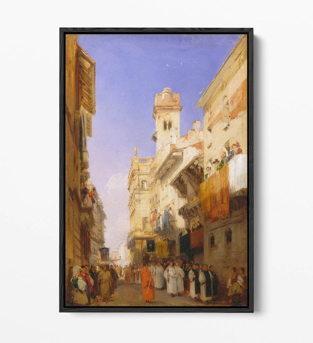 RICHARD PARKES BONINGTON, VERONA -FLOAT EFFECT CANVAS WALL ART PIC PRINT
