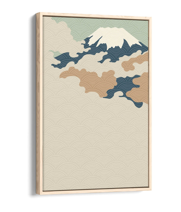 Fuji Mountain Canvas - Minimalist Abstract Wall Art With Float Effect Frame