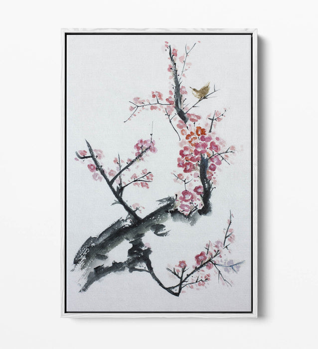 Canvas Wall Art – Asian Tree Blossom Float Effect on Premium MDF Frame