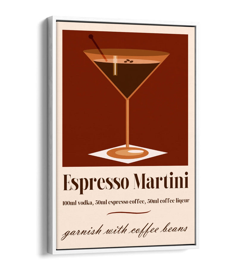 Espresso Martini Canvas – Float Effect Cocktail Wall Art With Premium Varnish Finish