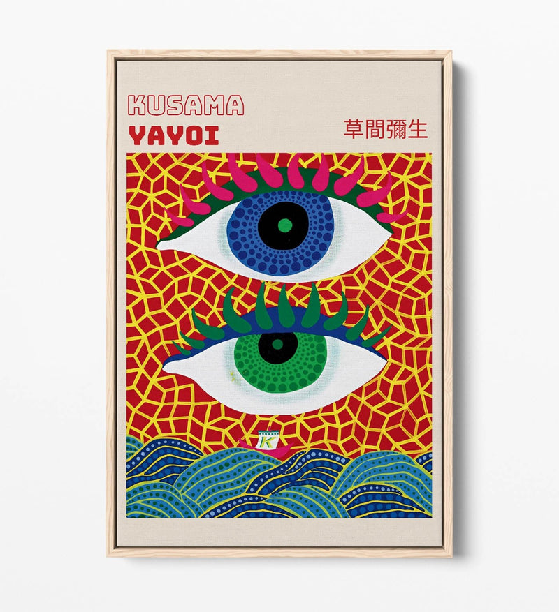 Float Effect Canvas Art - Abstract Eyes Modern Canvas Print With Premium Varnish Finish