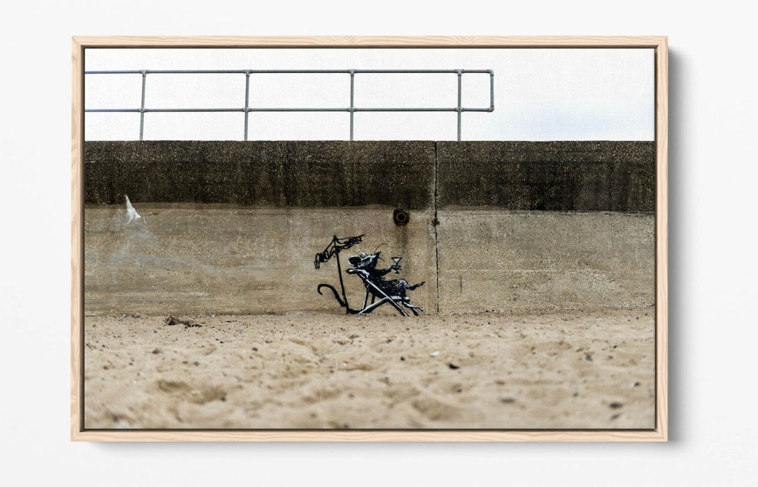 Banksy Graffiti Canvas - Float Effect Canvas Wall Art Print With Vibrant Color