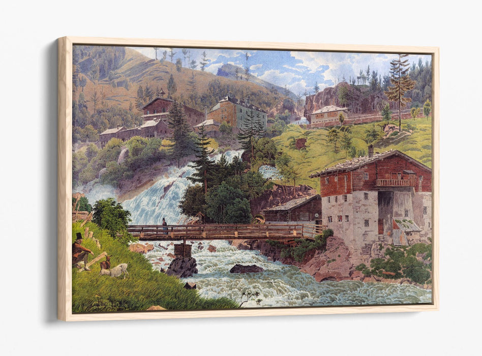 JAKOB ALT, VIEW OF BAD GASTEIN -FLOAT EFFECT CANVAS WALL ART PIC PRINT