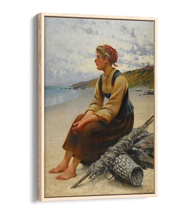 AUGUST HAGBORG, OYSTER PICKER ON BEACH -FLOAT EFFECT CANVAS WALL ART PIC PRINT