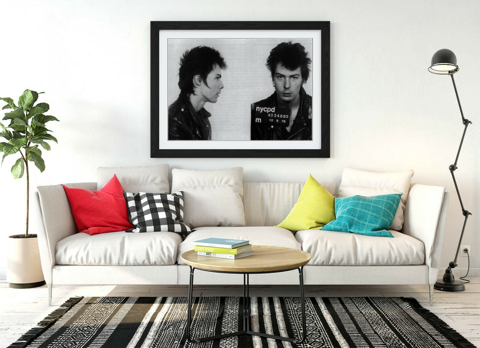 SID VICIOUS MUGSHOT 1 -ART FRAMED POSTER PICTURE PRINT ARTWORK- BLACK & WHITE