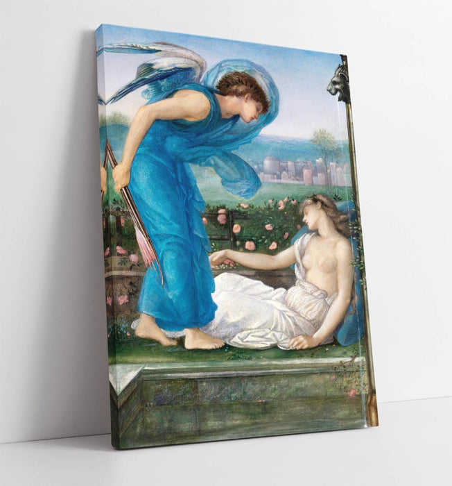 Canvas Wall Art – Cupid and Psyche Print by Edward Burne-Jones | Handmade Ready to Hang