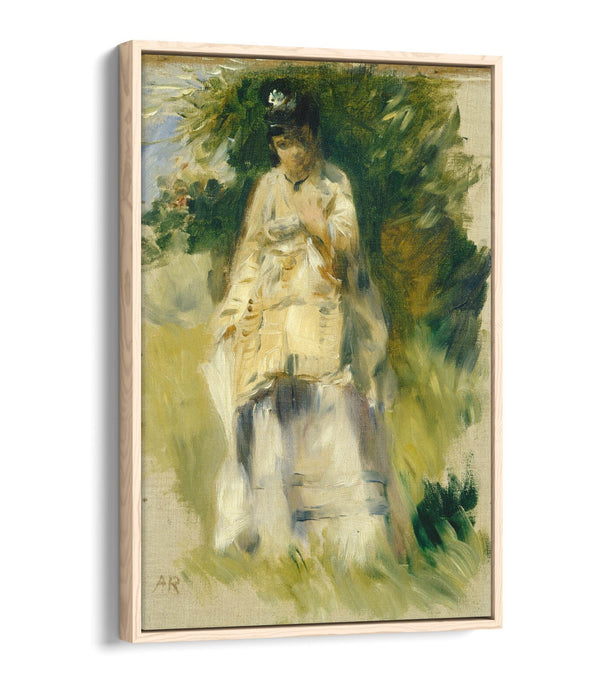Float Effect Canvas Art – Renoir Woman Standing by Tree | Ready to Hang Premium Print