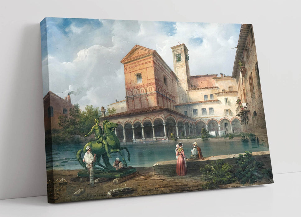 CARLO BOSSOLI, SANTA MARIA OF FONTANAS CHURCH -CANVAS WALL ARTWORK PICTURE PRINT