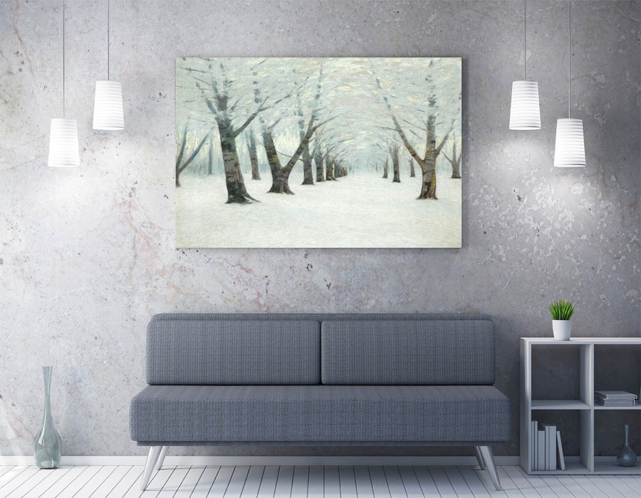 L. BIRGE HARRISON, TUNNEL OF TREES IN WINTER -CANVAS WALL ARTWORK PIC PRINT