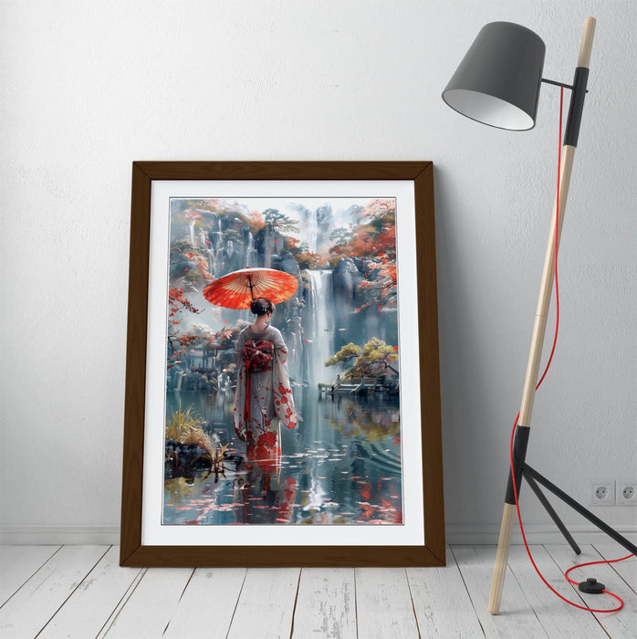 Framed Wall Art - Beautiful Geisha Japanese Art Print | Matte Paper Poster