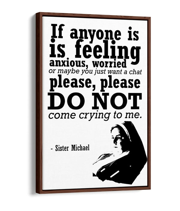 DERRY GIRLS FUNNY SISTER MICHAEL QUOTE -FLOAT EFFECT CANVAS ART PRINT