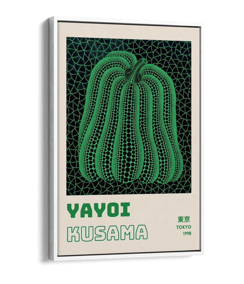 Green Pumpkin Canvas Art - Contemporary Wall Decor With Float Effect Frame