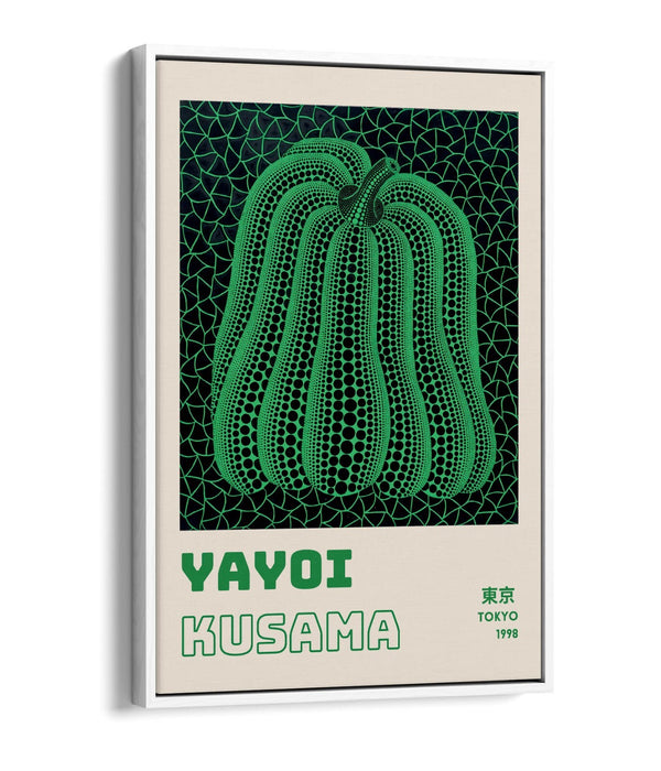 Green Pumpkin Canvas Art - Contemporary Wall Decor With Float Effect Frame