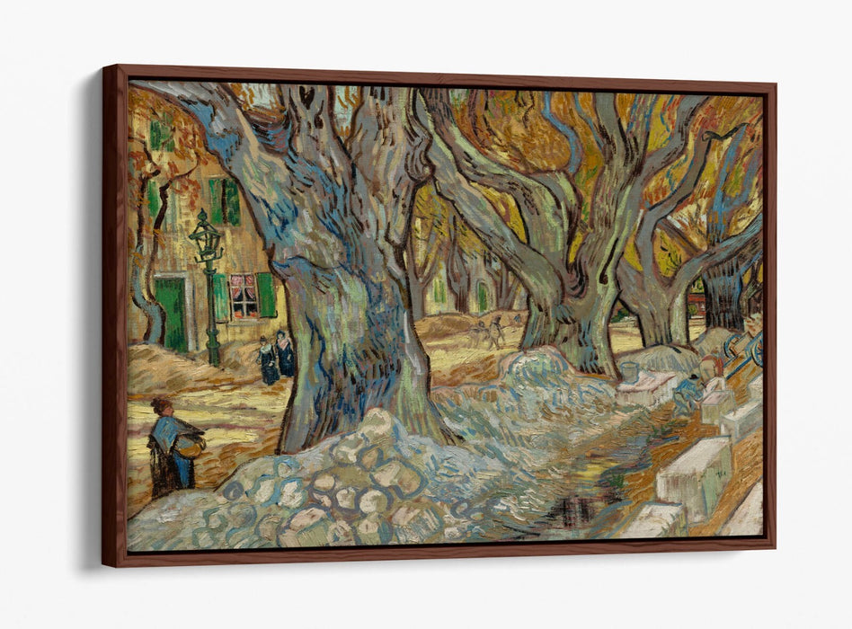 VINCENT VAN GOGH, THE LARGE PLANE TREES -FLOAT EFFECT CANVAS WALL ART PRINT