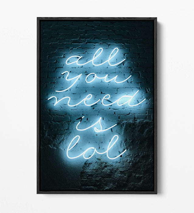 Float Effect Canvas Art – Neon Sign Graffiti Print | Premium Varnish Finish